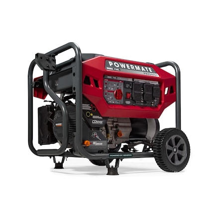 Powermate Portable Generator, Gasoline/Liquid Propane, 3,600 W/3,240 W Rated, 4,500 W/4,180 W Surge, 120V AC P0081700